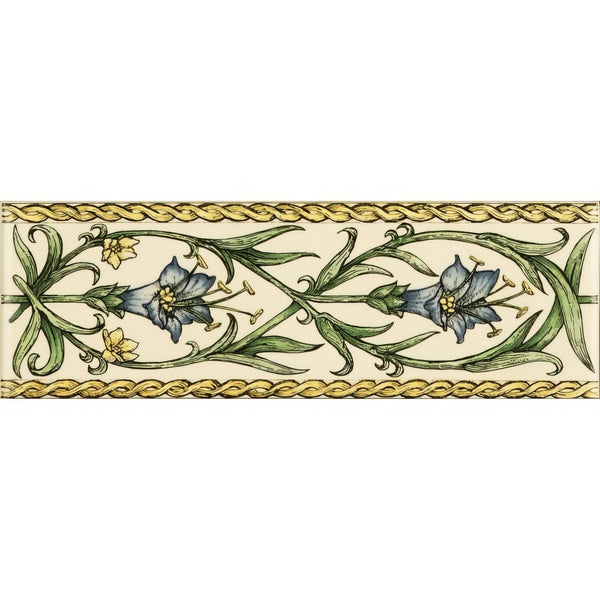 Gentian Blue Classical Decorative Border on County White