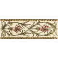 Trumpet Gentian, Pink Classical Decorative Border, on County White
