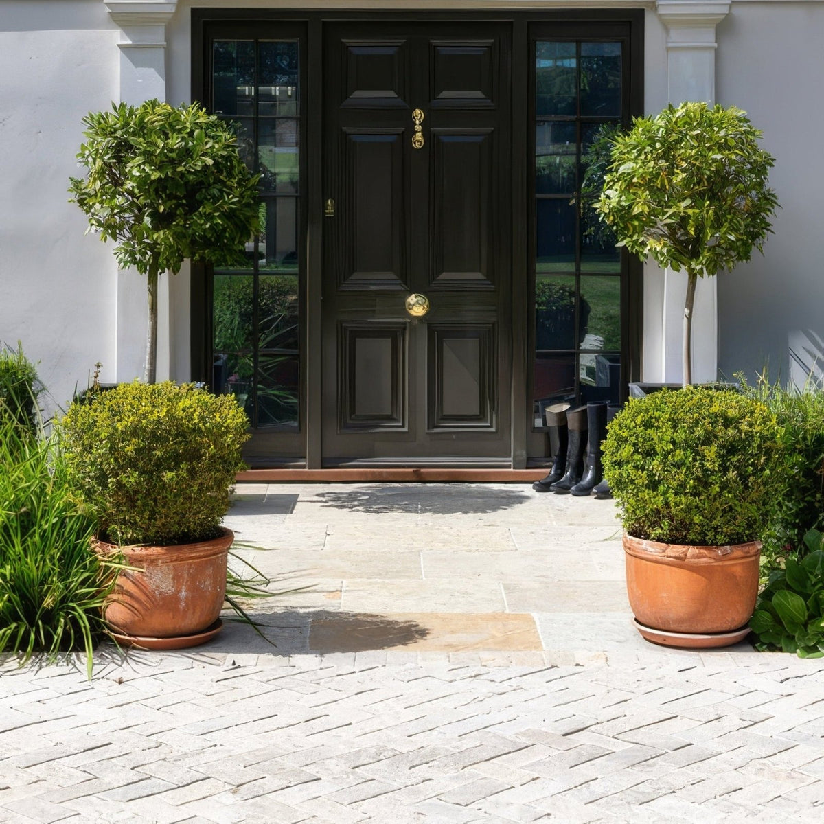 Trusloe Limestone Paving Seasoned Finish beige limestone paving slabs