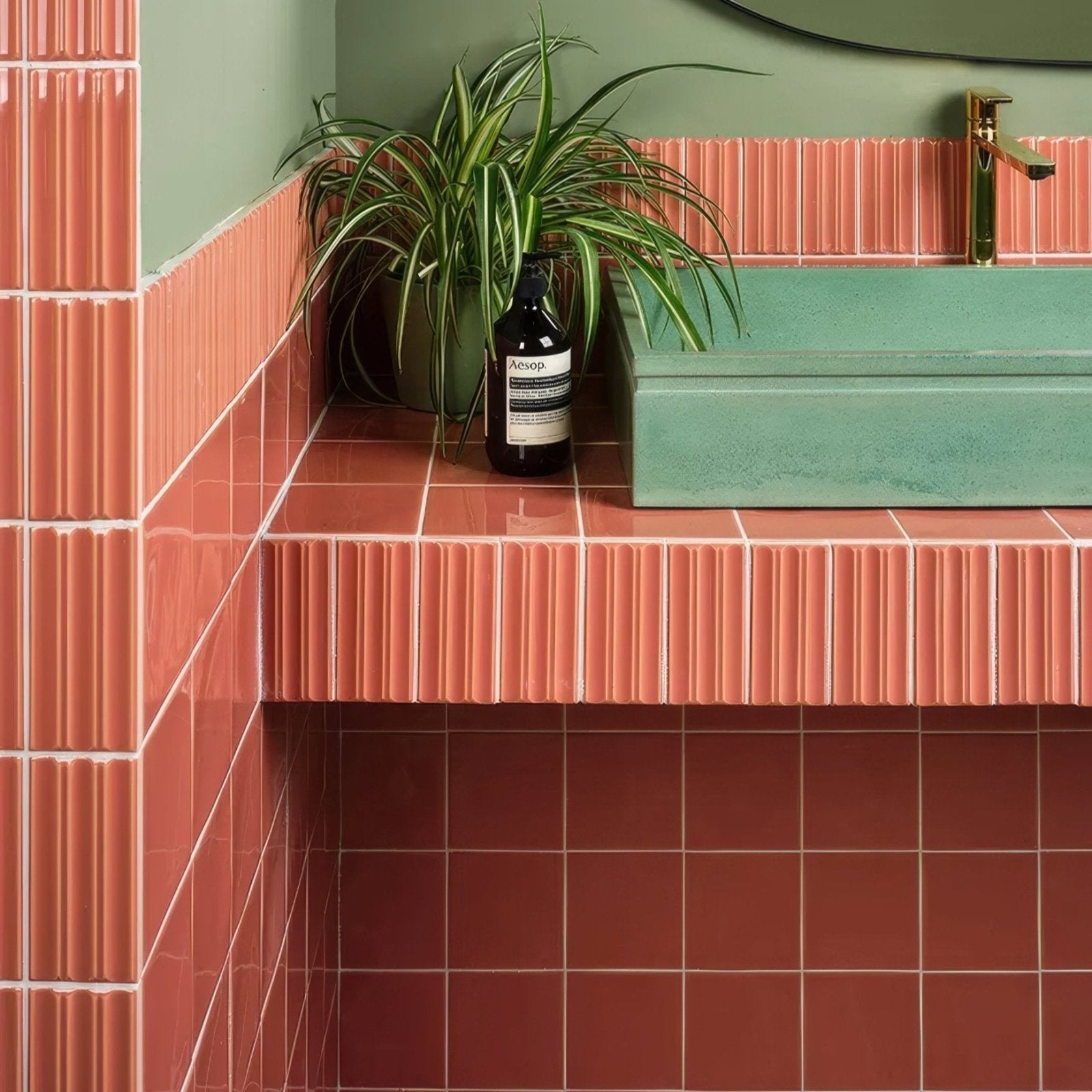 Tunstall Ceramic Fluted Brick Coral