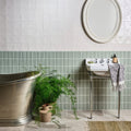 Tunstall Ceramic Fluted Brick Fern in a bathroom setting