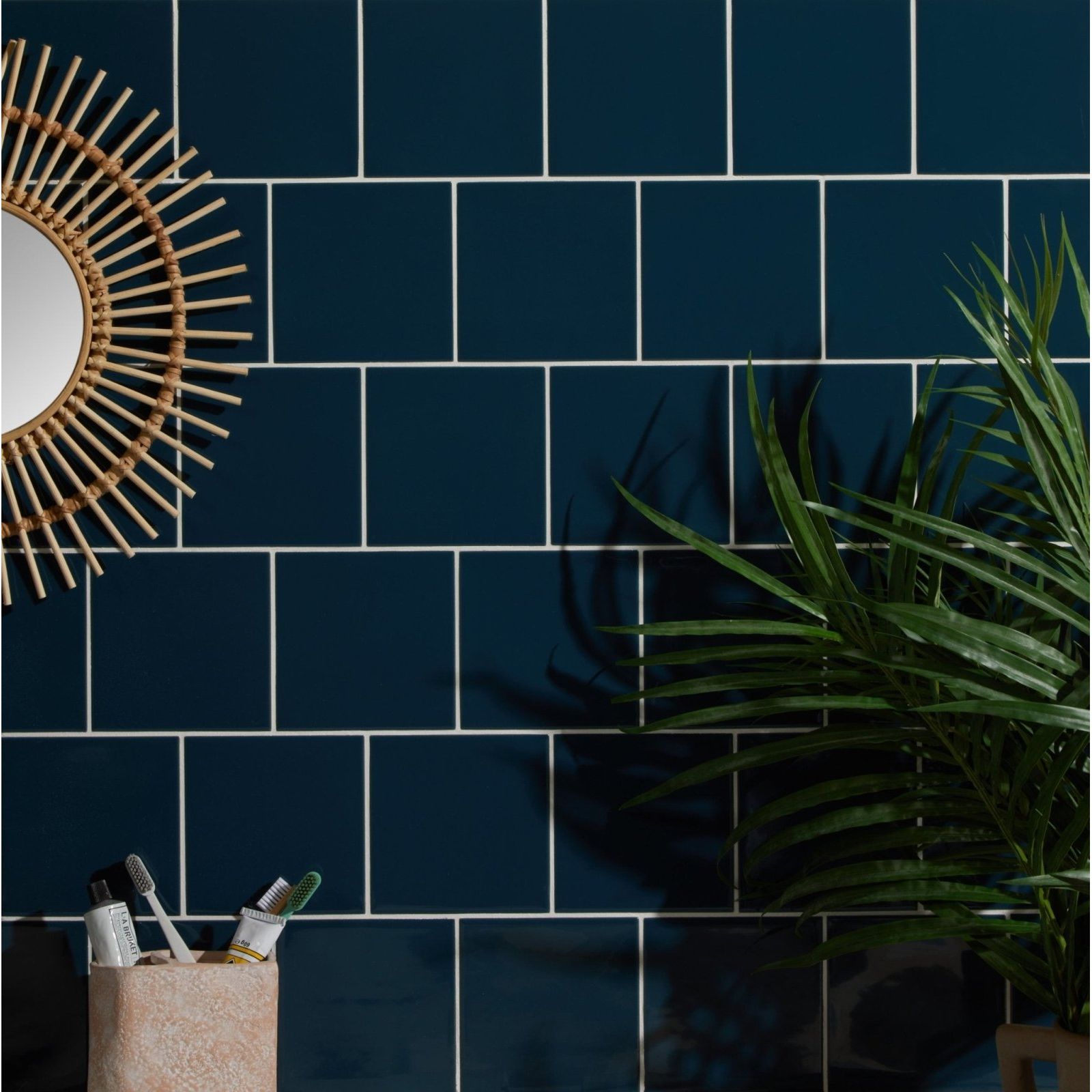 Tunstall Ceramic Peacock Blue Square