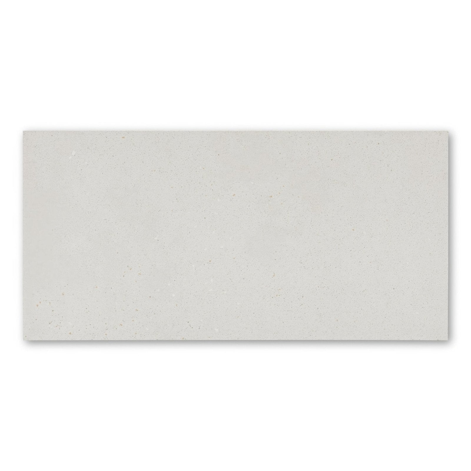 A sleek rectangular umbrian white 30 x 60cm ceramic tile with subtle matte finish and faint gold speckles