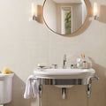 Umbrian white 60 x 60cm chrome finished pedestal sink with white ceramic basin and elegant curved legs