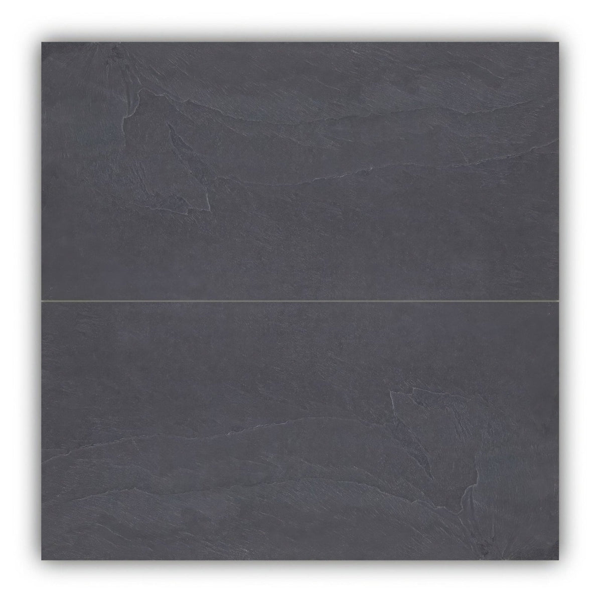 Dark gray urban slate tile 40 x 20 with natural textured surface and subtle veining in black and grey tones