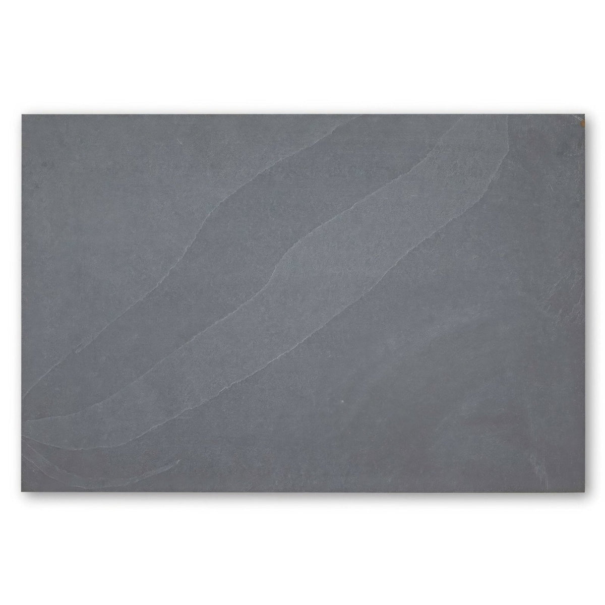 Dark gray urban slate tile 60 x 40 with subtle natural veining in grey green color for versatile flooring use