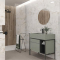 Vallaria Gold Polished white and gold marble-effect tile