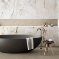 Vallaria Gold Polished white marble-effect tile with gold veining