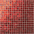 Velvet bloom mosaic vibrant red glass tile with glossy textured finish and white grout lines for decorative use