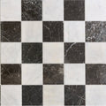 Venetian black 20 x 20cm black and white marble mosaic tiles arranged in a classic checkerboard pattern