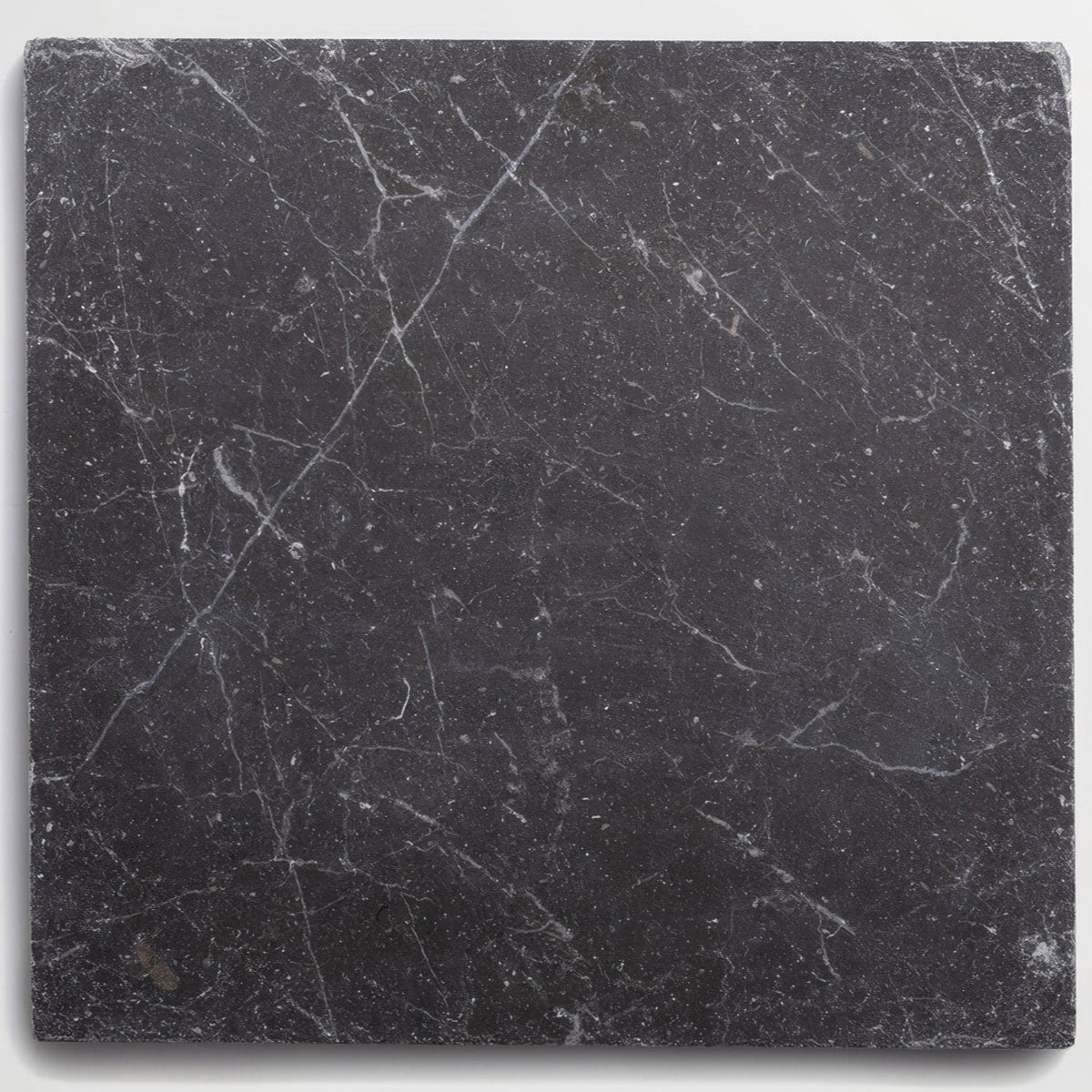 Venetian black 20 x 20cm dark gray marble tile with subtle white veining for elegant flooring and wall use