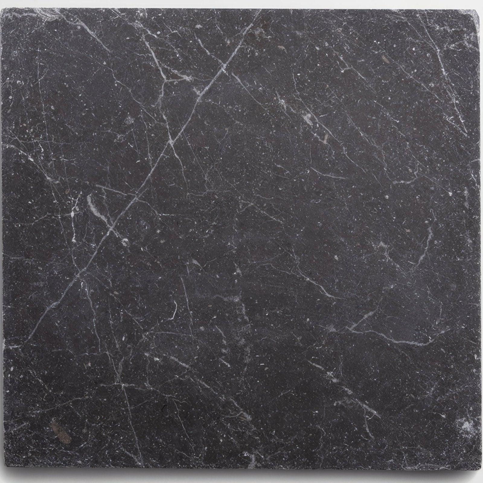 Dark gray Venetian Black 40 x 40cm marble tile with subtle white veining for elegant flooring and walls