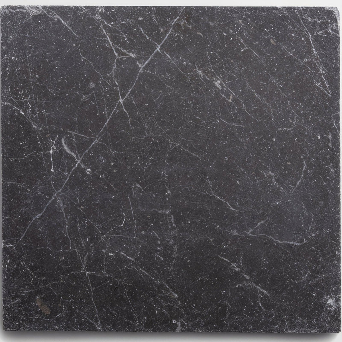 Dark gray Venetian Black 40 x 40cm marble tile with subtle white veining for elegant flooring and walls
