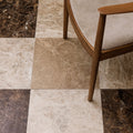 Versailles Marble Marron Honed brown marble-effect tile