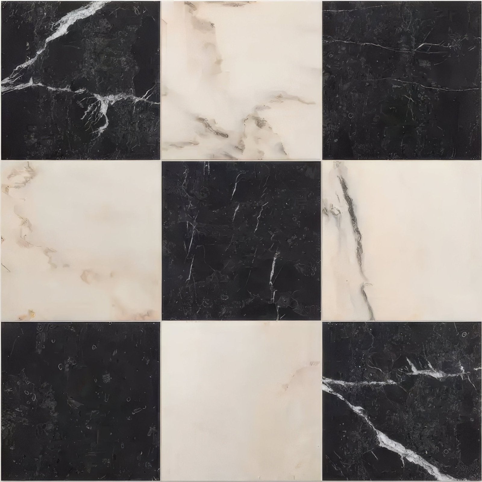 Versailles marble noir honed black and white marble tiles with natural veining patterns for elegant flooring and wall use