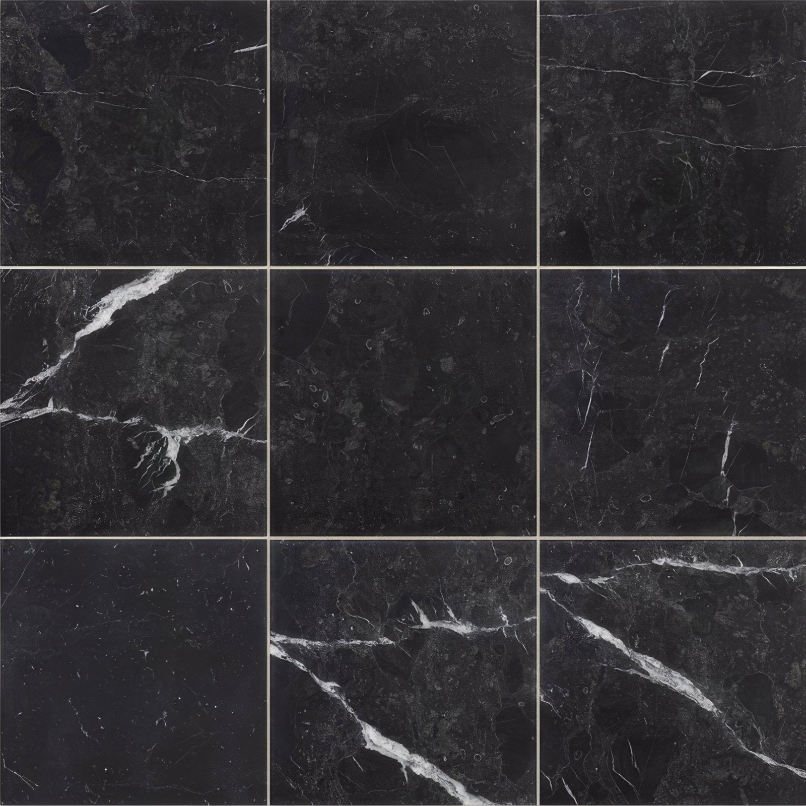 Black marble tiles versailles marble noir honed with subtle white veining and a honed finish for elegant flooring and walls