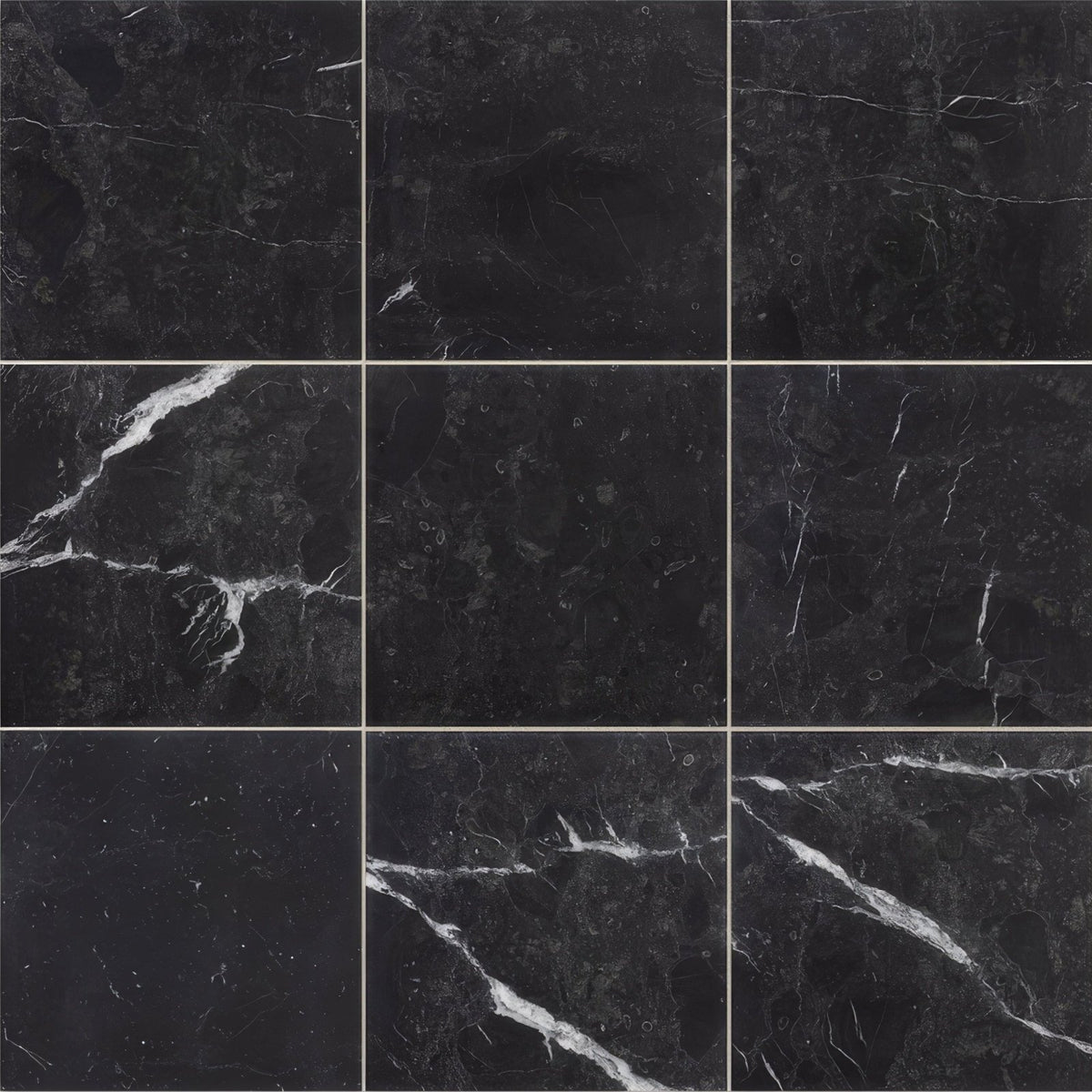 Black marble tiles versailles marble noir honed with subtle white veining and a honed finish for elegant flooring and walls