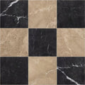 Versailles marble noir honed black and beige marble tiles with elegant veining patterns for stylish flooring and walls