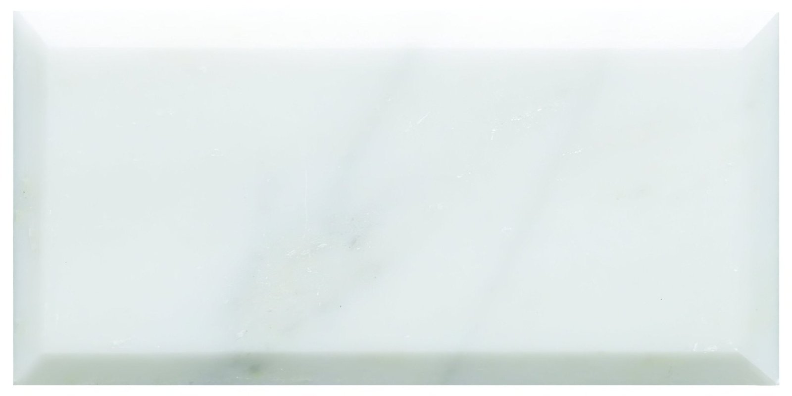 Viano White Honed Bevelled Marble 147 x 72mm