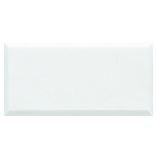 Viano White Honed Bevelled Marble 200 x 100mm