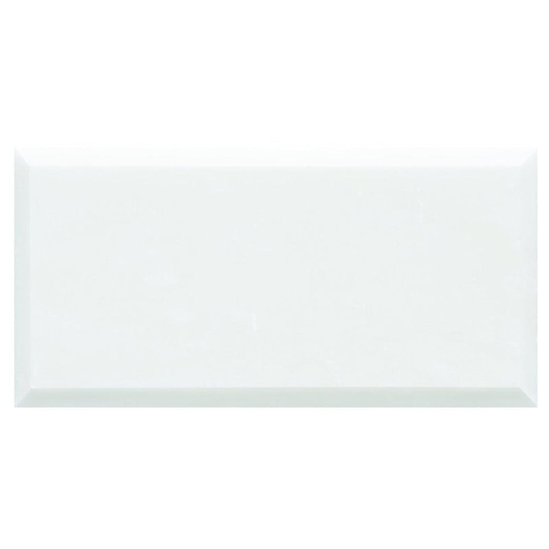 Viano White Honed Bevelled Marble 200 x 100mm