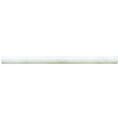 Viano White Honed Pencil white honed marble pencil trim with a smooth glossy rounded profile