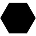 A solid black solid black victorian floor tile classic hexagon colour 127mm with a smooth uniform surface