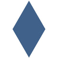 Solid blue diamond shaped Victorian floor tile measuring 182 by 105mm for decorative flooring designs