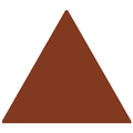 Solid brown equilateral triangle Victorian floor tile in 104 x 89mm size for decorative flooring designs