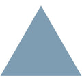 A solid light blue equilateral triangle Victorian floor tile measuring 104 x 89mm designed for decorative use