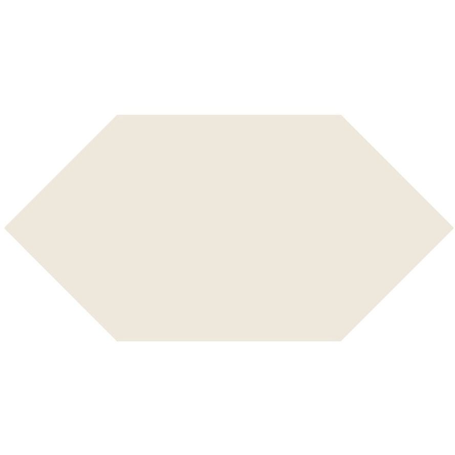 Beige hexagonal Victorian floor tile with smooth matte finish measuring 151 x 75mm for stylish flooring designs