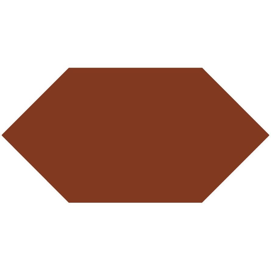 Solid brown hexagonal victorian floor tile 151 x 75mm ideal for decorative flooring designs