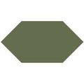 Solid olive green hexagonal Victorian floor tile in 151 x 75mm size ideal for classic flooring designs