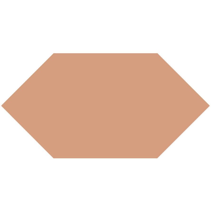 A solid flat beige hexagonal victorian floor tile measuring 151 x 75mm for stylish flooring designs