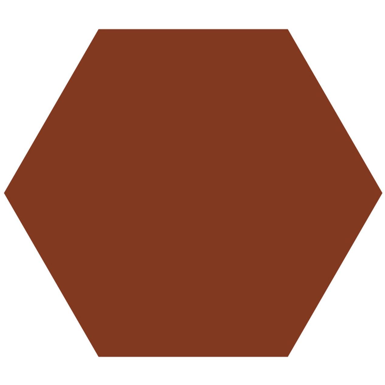 Solid brown large hexagonal victorian floor tile measuring 185mm ideal for decorative flooring projects