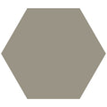 A solid taupe Victorian floor tile large hexagon with a smooth matte finish measuring 185mm