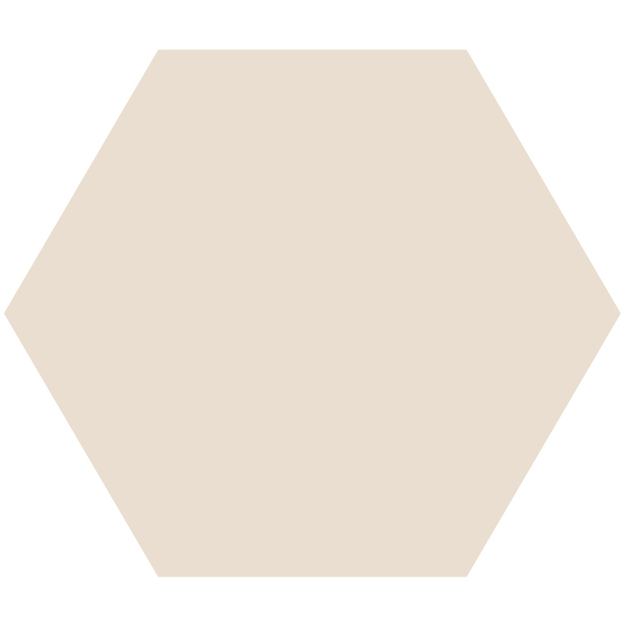 Beige large hexagonal victorian floor tile with smooth matte finish measuring 185mm