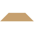 A tan-colored flat trapezoidal victorian floor tile with a smooth surface measuring 149 x 36.5mm