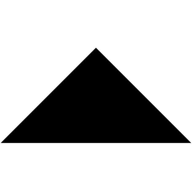 A solid black solid ceramic Victorian floor tile in a triangular shape measuring 104 x 73 x 73mm