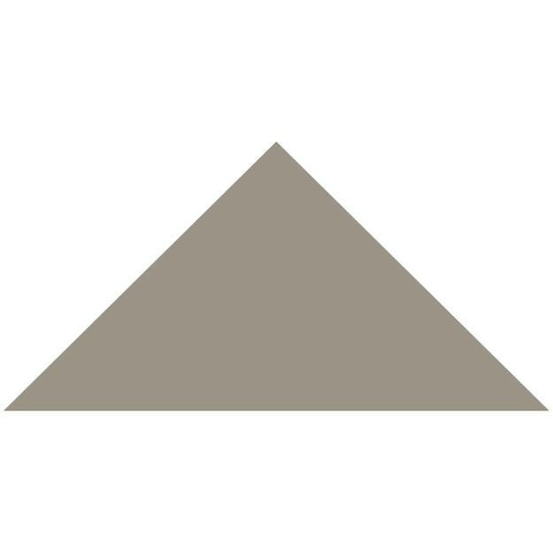 A solid matte-finish taupe Victorian floor tile triangle measuring 104 x 73 x 73mm