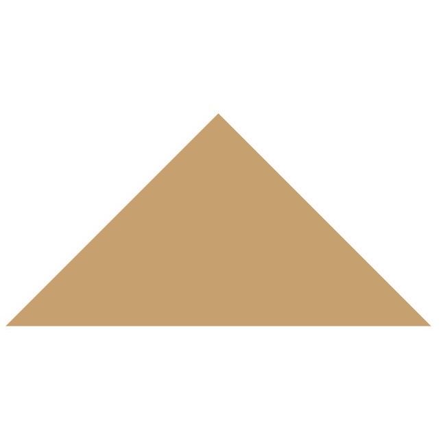 A solid tan victorian floor tile triangle measuring 104 x 73 x 73mm suitable for decorative flooring