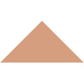 A solid tan triangle victorian floor tile measuring 104 x 73 x 73mm designed for decorative flooring