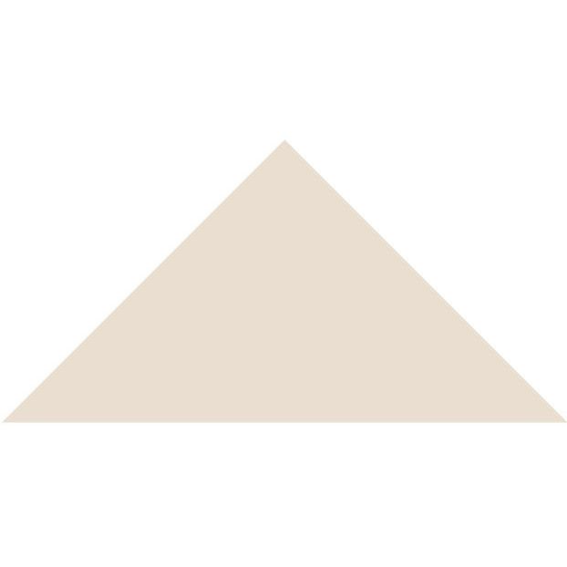 Beige triangular victorian floor tile in ceramic measuring 104 x 73 x 73mm for decorative flooring use