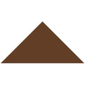 A solid brown triangular victorian floor tile measuring 104 x 73 x 73mm for decorative flooring