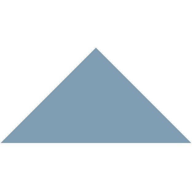 A solid light blue Victorian floor tile triangle measuring 104 x 73 x 73mm in a classic design