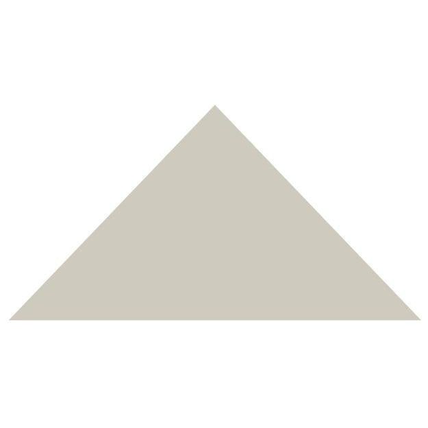 A solid light beige triangular victorian floor tile with smooth uniform surface measuring 104 x 73 x 73mm
