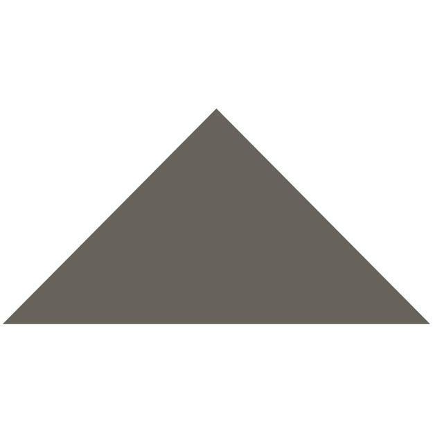 A solid gray Victorian floor tile triangle with a smooth uniform surface measuring 104 x 73 x 73mm