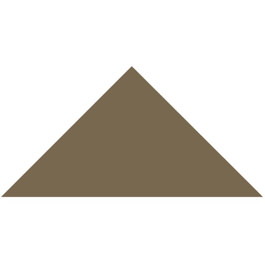 Victorian floor tile triangle solid brown ceramic tile measuring 149 x 106 x 106mm in a triangular shape