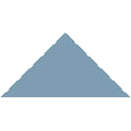 A solid light blue Victorian floor tile in a triangle shape measuring 149 x 106 x 106mm