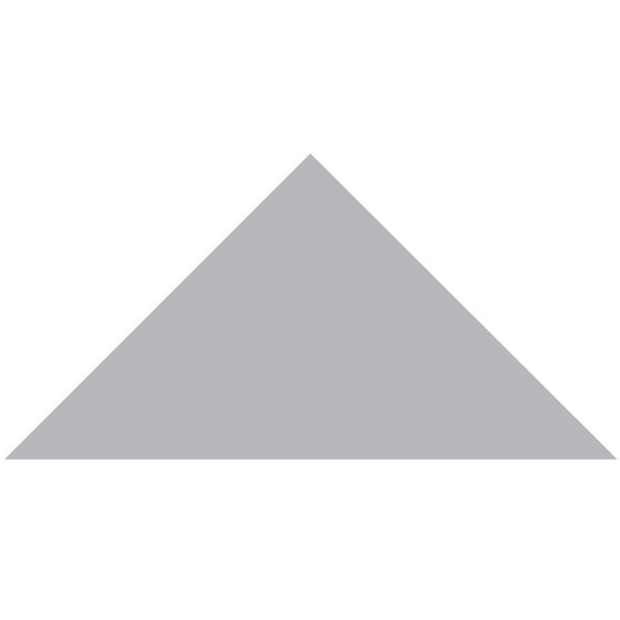 A solid gray triangular victorian floor tile measuring 149 x 106 x 106mm for decorative flooring